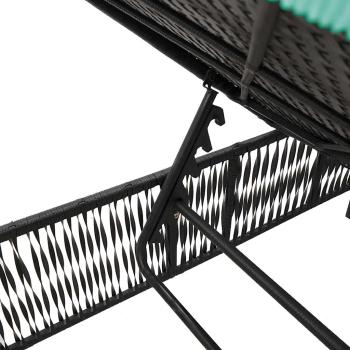 Sonnenliege mit Kissen Schwarz Poly Rattan