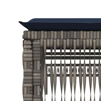 Sonnenliegen 2 Stk. mit Tisch Grau Poly Rattan