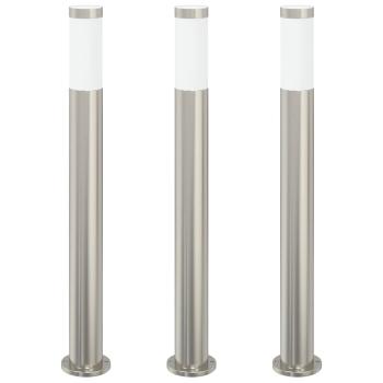 Pollerleuchten 3er 80 cm Edelstahl IP44