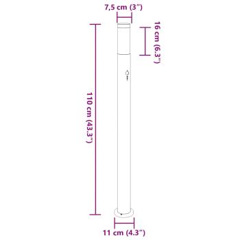 Pollerleuchten mit Sensor 3er 110 cm Edelstahl IP44