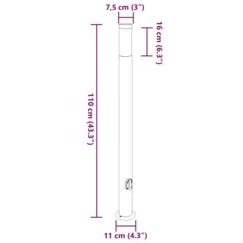 Pollerleuchte mit Auslass 110 cm Edelstahl IP44