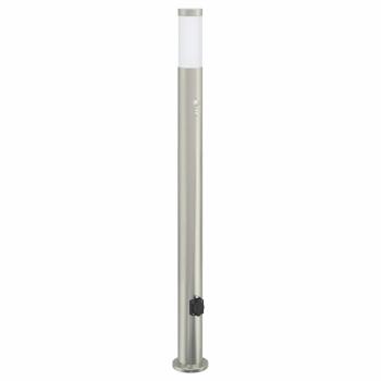 ARDEBO.de - Pollerleuchte mit Sensor und Steckdose 110 cm Edelstahl IP44