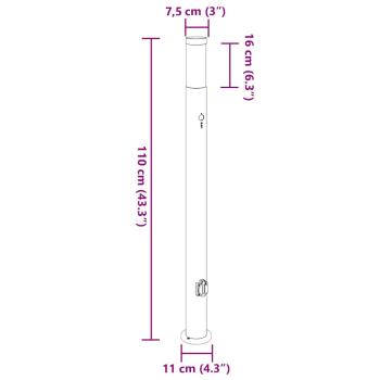 Pollerleuchten mit Sensor&Steckdose 3er 110 cm Edelstahl IP44