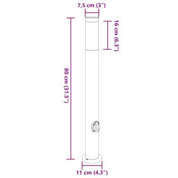 Pollerleuchten mit Auslass 3er 80 cm Edelstahl IP44