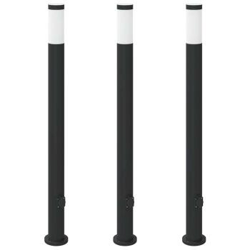 Pollerleuchten mit Auslass 3er 110 cm Edelstahl IP44