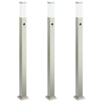 ARDEBO.de - Pollerleuchten mit Sensor 3 Stk. 110 cm Edelstahl IP44