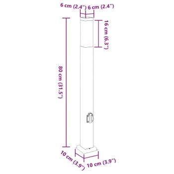 Pollerleuchte mit Auslass 80 cm Edelstahl IP44