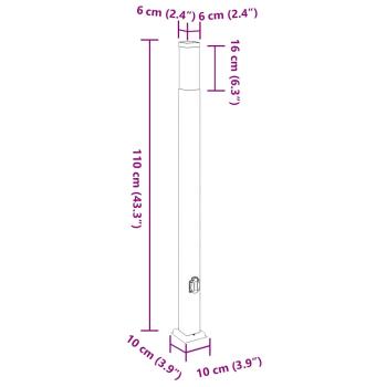 Pollerleuchten mit Auslass 3 Stk. 110 cm Edelstahl IP44
