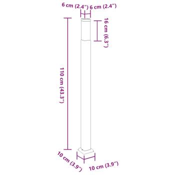 Pollerleuchte 110 cm Schwarz IP44