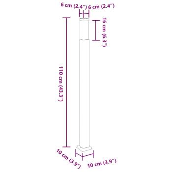 Pollerleuchten 3 Stk. 110 cm Schwarz IP44