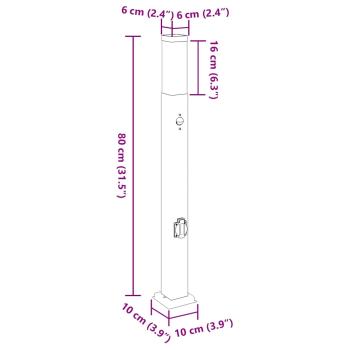 Pollerleuchten mit Sensor&Steckdose 3 Stk. 80 cm Schwarz IP44