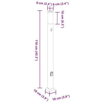Pollerleuchten mit Sensor&Steckdose 3 Stk. 110 cm Schwarz IP44