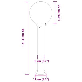Pollerleuchten 3 Stück 80 cm Edelstahl IP44