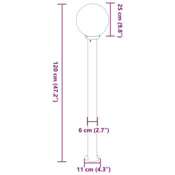 Pollerleuchten 3 Stk. 120 cm Edelstahl IP44