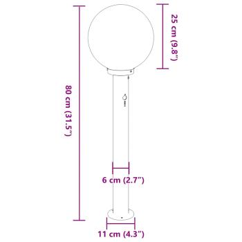 Pollerleuchten mit Sensor 3 Stk. 80 cm Edelstahl IP44