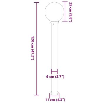 Pollerleuchten 3 Stk. 120 cm Schwarz IP44