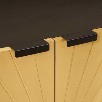 Sideboard Schwarz und Gold 60 x 33 x 75 cm massives Mangoholz