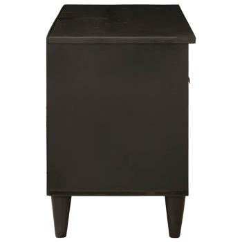 TV-Schränk Schwarz und Gold 80 x 33 x 46 cm massives Mangoholz