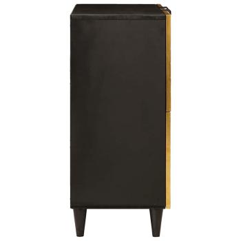 Beistellschrank mit Speicher Schwarz und Gold 60 x 33.5 x 75 cm
