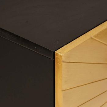 Beistellschrank mit Speicher Schwarz und Gold 60 x 33.5 x 75 cm