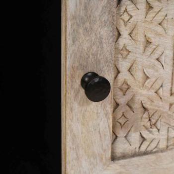 Couchtisch mit Regal Beige 100 x 54 x 40 cm massives Mangoholz