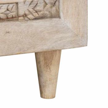 Couchtisch mit Regal Beige 100 x 54 x 40 cm massives Mangoholz