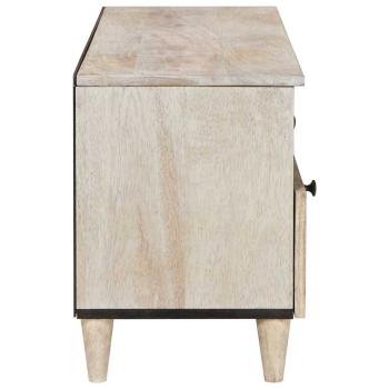 TV-Schränk mit Regal Weiß 100 x 33 x 46 cm massives Mangoholz