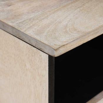 TV-Schränk mit Regal Weiß 100 x 33 x 46 cm massives Mangoholz