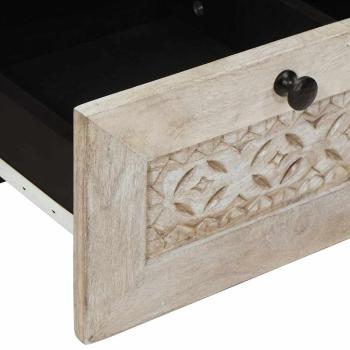 TV-Schränk mit Regal Weiß 100 x 33 x 46 cm massives Mangoholz