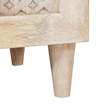 Badezimmer Schrank Weiß 38 x 33,5 x 160 cm Massives Mango Holz