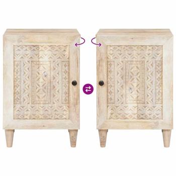 Badezimmer Schrank Weiß 38 x 33,5 x 160 cm Massives Mango Holz