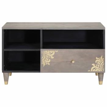 TV-Schränk Grau und Gold 80 x 33.5 x 46 cm Massivholz Mango