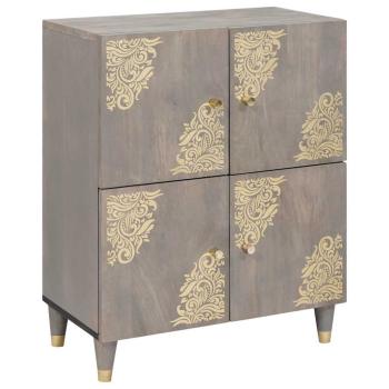 ARDEBO.de - Sideboard Grau und Gold 60 x 33 x 75 cm Massivholz Mango
