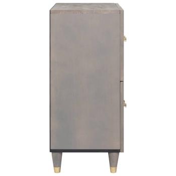 Sideboard Grau und Gold 60 x 33 x 75 cm Massivholz Mango