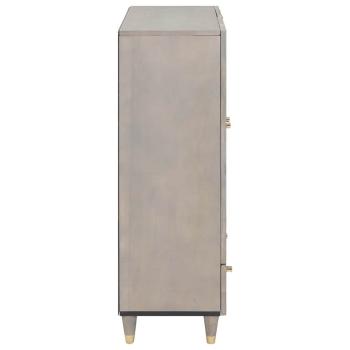 Hochboard Grau und Gold 60 x 33.5 x 100 cm Massivholz Mango