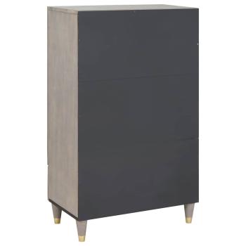 Hochboard Grau und Gold 60 x 33.5 x 100 cm Massivholz Mango