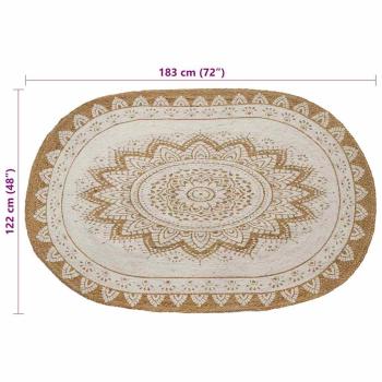 Teppich Braun 122 x 183 cm Jute