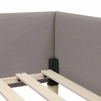 Eckbettgestell Taupe 100 x 200 cm Stoff und Werkstoffholz