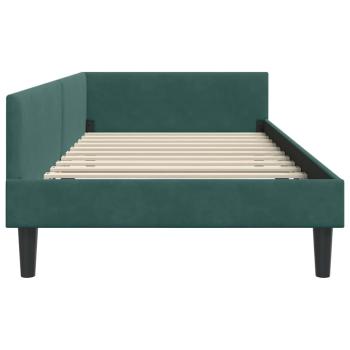 Eckbettgestell Dunkelgrün 90 x 190 cm Samt und Engineered Holz