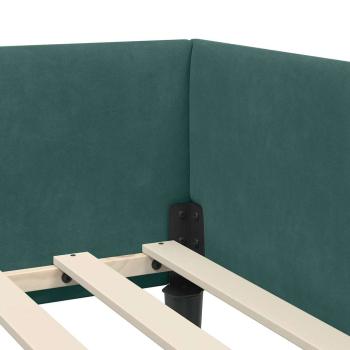 Eckbettgestell Dunkelgrün 90 x 190 cm Samt und Engineered Holz