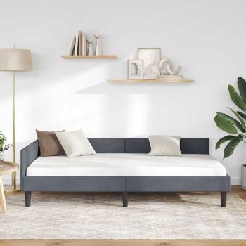 Eckbettgestell Dunkelgrau 100 x 200 cm Samt und Engineered Holz