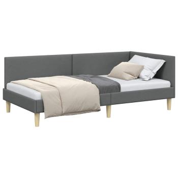 Eckbettgestell Sonstiges mit Kopfteil Dunkelgrau 80 x 200 cm