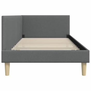 Eckbettgestell Sonstiges mit Kopfteil Dunkelgrau 80 x 200 cm