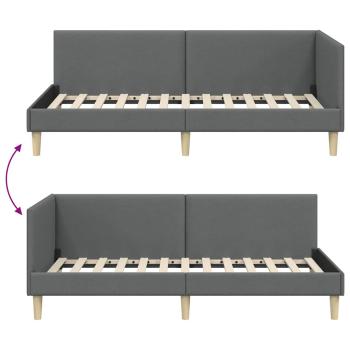 Eckbettgestell Sonstiges mit Kopfteil Dunkelgrau 80 x 200 cm