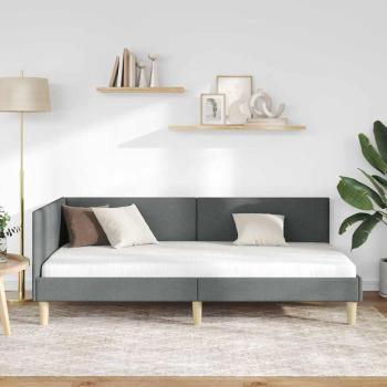 Eckbettgestell Sonstiges mit Kopfteil Dunkelgrau 100 x 200 cm