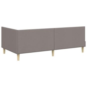 Eckbettgestell Taupe 100 x 200 cm Stoff und beschichtetes Holz