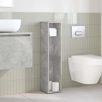 ARDEBO.de - Badezimmerschrank mit Rollenhalter Betongrau 20,5x20x90 cm