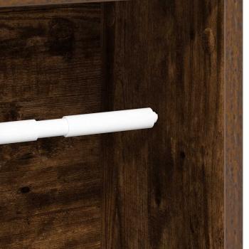 Badezimmerschrank mit Rollenhalter Eiche geräuchert 20,5x20x90 cm