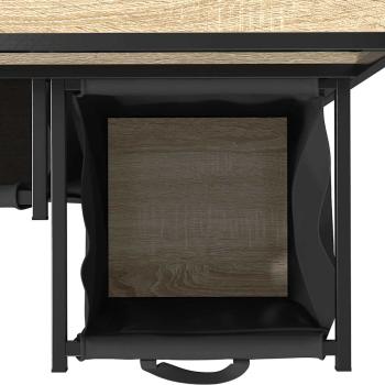 Wäschekorb 3 Fächer mit Ablagen Sonoma Eiche