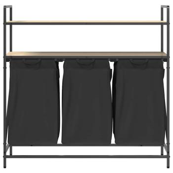 Wäschekorb 3 Fächer mit Ablagen Sonoma Eiche